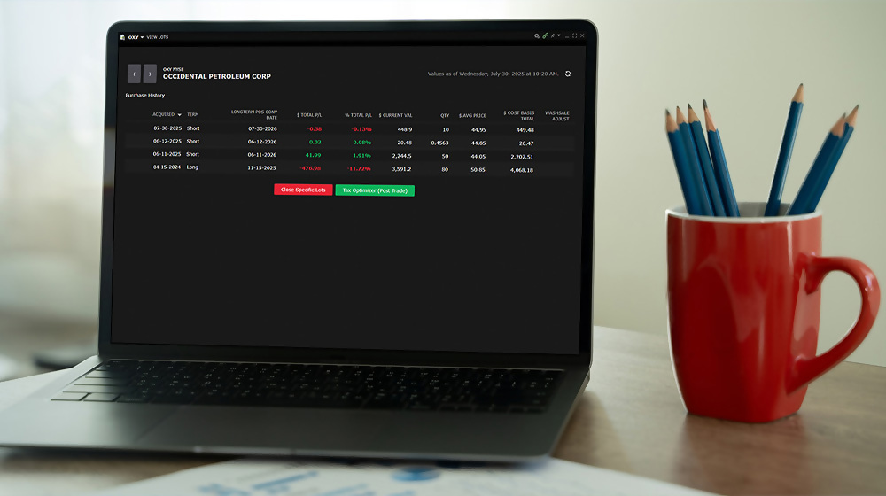 Close Specific Lots Tool